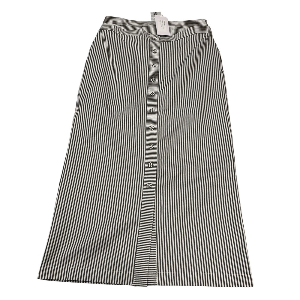 Torn By Ronny Kobo June Skirt Black White Striped Size S Nautical Preppy Office